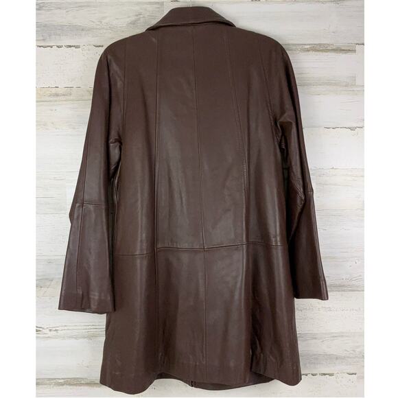 Michaela Fur Womens small soft brown leather jacket boho lined long - Picture 2 of 7